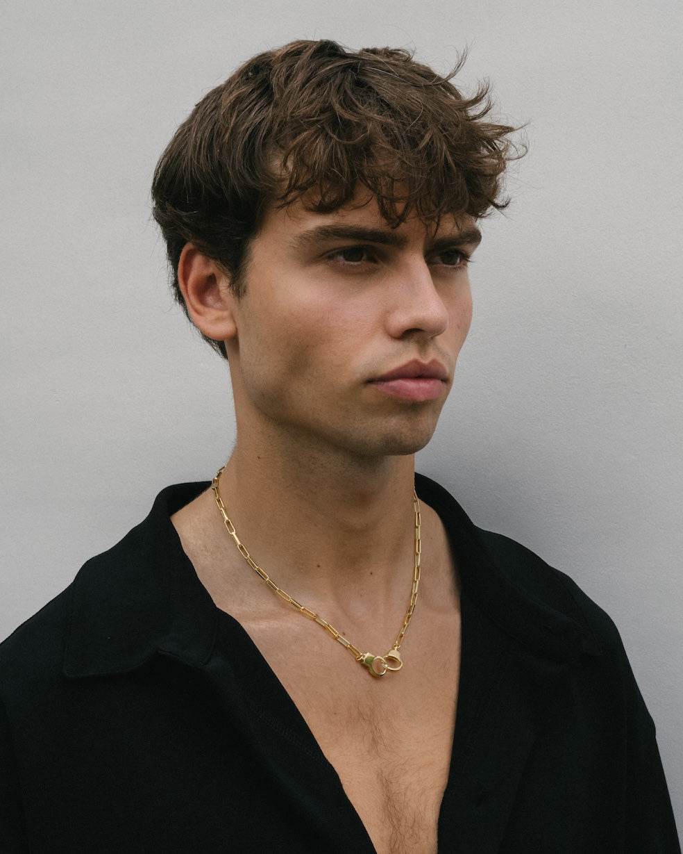 Gold Paperclip Necklace - 1090