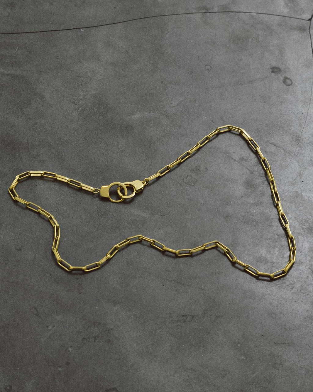 Gold Paperclip Necklace - 1090