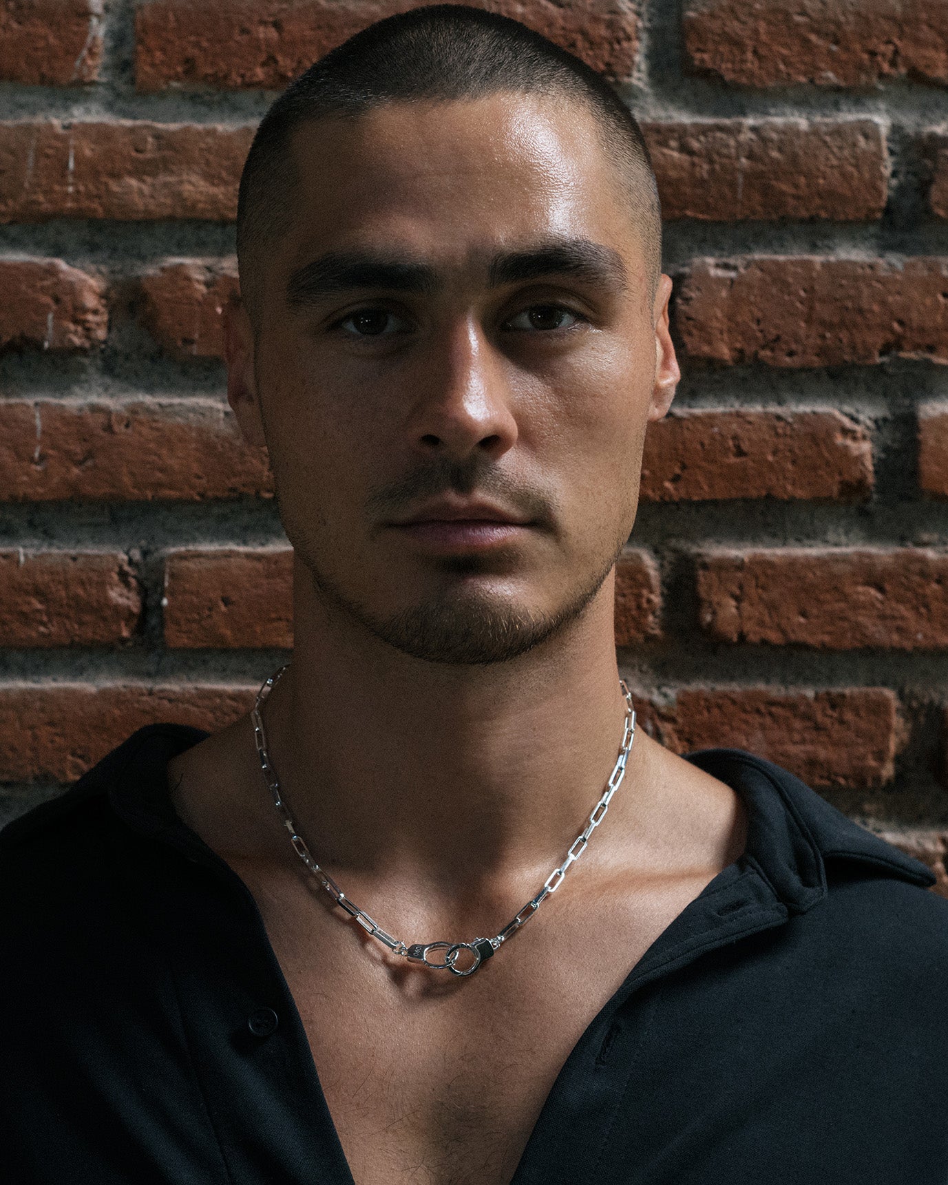 Silver Handcuff Necklace