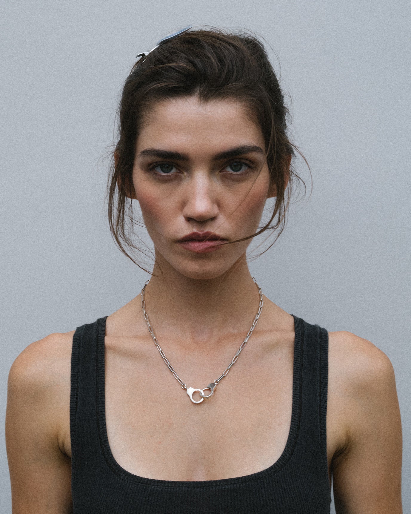 Silver Handcuff Necklace